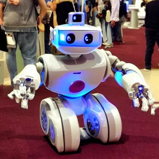Prompt: <robot hd attention-grabbing desire='hugs' traits='fluffy cute adorable' location='las vegas convention center'>i think this robot is following me</robot>