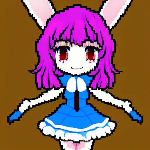 Prompt: original chibi bunny girl, ranking number 1 on pixiv, pixel art