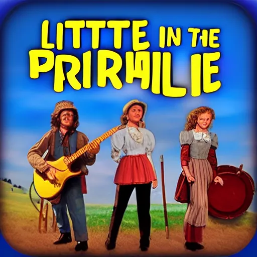 Prompt: little house on the prairie tv show themed rock band