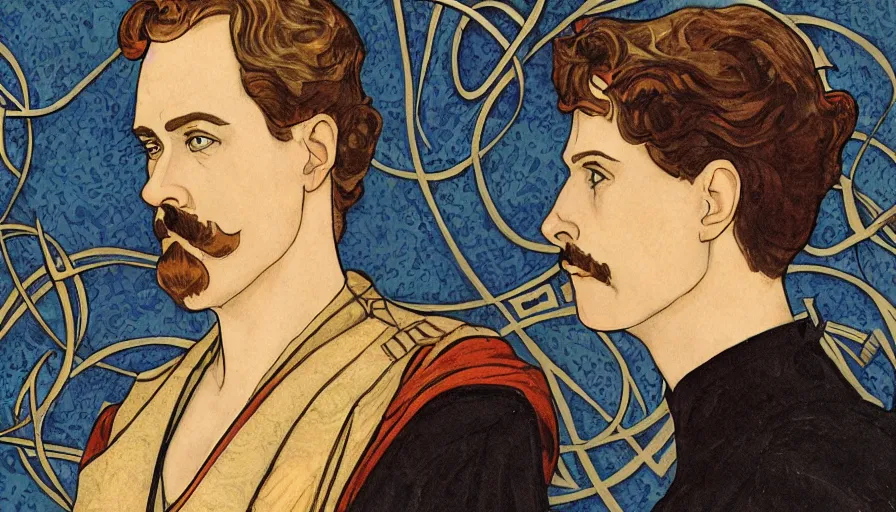 Image similar to art nouveau portrait of duke leto atreides