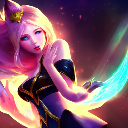 Image similar to Splash art of Lux from League of Legends, League of Legends champion splashart, Riot Games, digital art