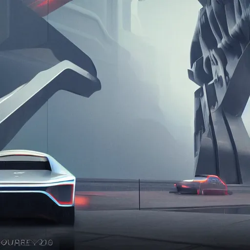 Prompt: sci-fi cars : wall near structure on : the coronation of napoleon painting : and digital billboard in the middle, in style of zaha hadid, suprematism composition, unreal engine 5, keyshot, octane, artstation trending, in colors of blade runner 2049, ultra high detail, ultra photo realistic, 8k, 16k, in plastic, dark, tilt shift,