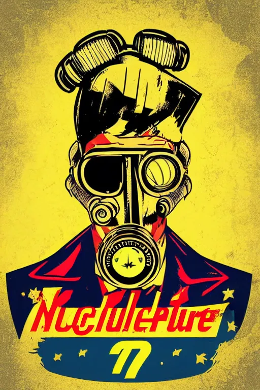 Image similar to fallout 7 6 retro futurist illustration art by butcher billy, sticker, colorful, illustration, highly detailed, simple, smooth and clean vector curves, no jagged lines, vector art, smooth andy warhol style