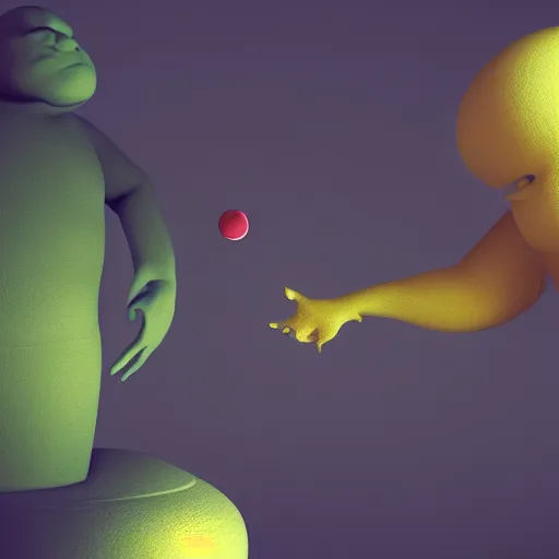 Prompt: a blob doing magic, octane render, 3D, 8K