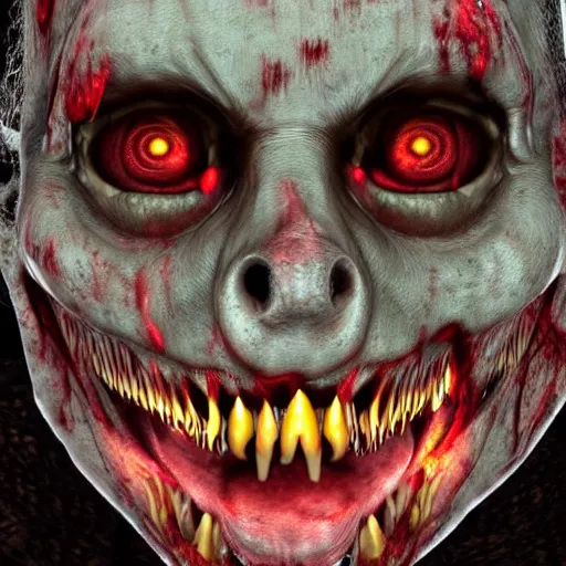 Prompt: demonic chivauva, zombie face, glowing eyes, mouth full of wierd tooth, hyper realistic, realistic lighting, full of details, horror, night time, scary, demonic
