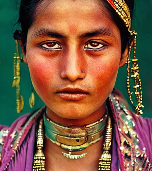 Image similar to vintage_closeup portrait_photo_of_a_stunningly beautiful_nepalese_maiden with amazing shiny eyes, 19th century, hyper detailed by Annie Leibovitz and Steve McCurry, David Lazar, Jimmy Nelsson