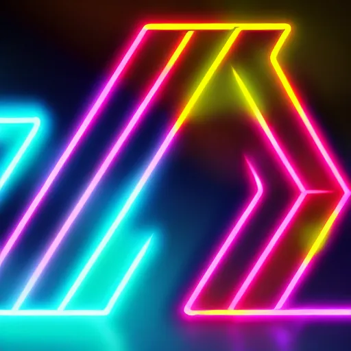 Image similar to letter 'A' retrowave neon style on clean black background