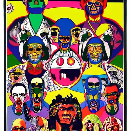 Image similar to taliban punk and rock and roll. pop art style images. symmetrical anatomy. perfect shapes. without duplication of images. digital painting. confident posse. concept art. beautiful detailed. artstation. by mel ramos and peter blake and ed ruscha and peter max and takashi murakami