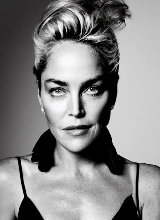 Prompt: Photo of a beautiful 20yo Sharon Stone in the style of Mario Testino, detailed, 82 mm sigma art