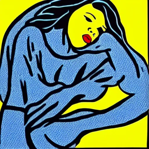 Image similar to african american version of “Drowning Girl” by Roy Lichtenstein