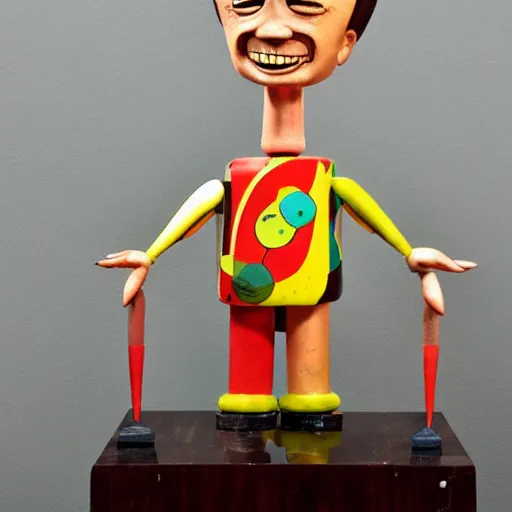 Image similar to 1 9 6 0 s weirdo cartoon sculpture toy on display