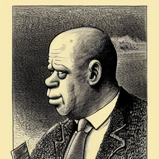 Image similar to illustration of Homer Simpson by Gustave Doré