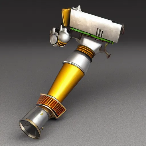 Image similar to Dieselpunk Buck Rogers ray gun, 4k had, ultra realistic, studio lighting