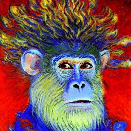 Image similar to Monkey king, Claude Monet,