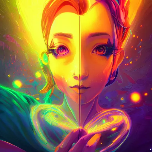 Image similar to skill magic deepdream radiating a glowing aura stuff loot legends stylized digital illustration video game icon lois van baarle, ilya kuvshinov, rossdraws, artstation