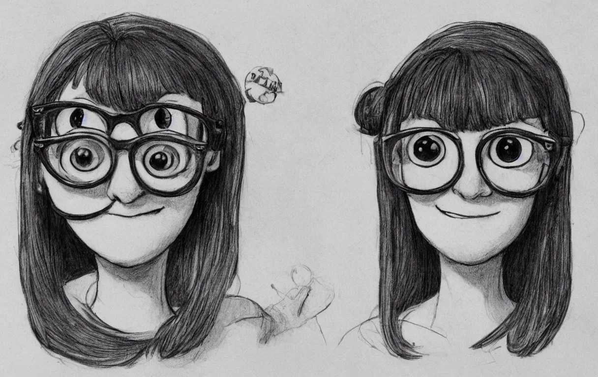 nerd girl drawing