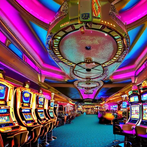 Prompt: A photo taken inside a casino, colorful, hdr, 4k, professional photograph