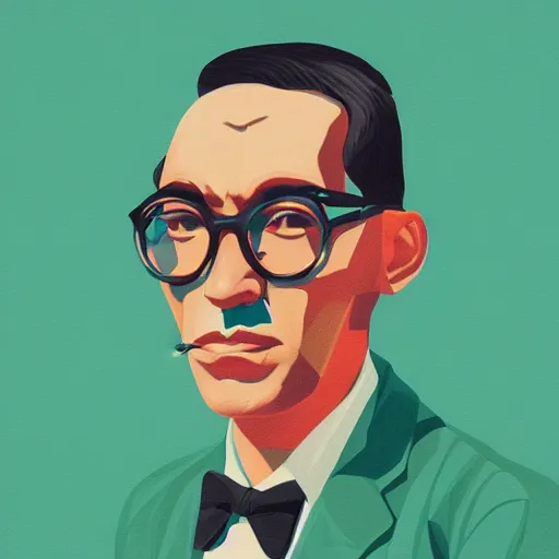 Image similar to portrait of le corbusier by sachin teng