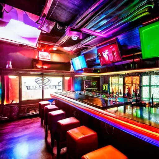 Image similar to a gaming bar, photograph