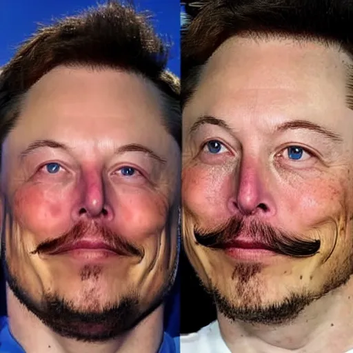 Prompt: elon elon with extra scratchy mcpatchy facial hair and a thin patchy fu manchu