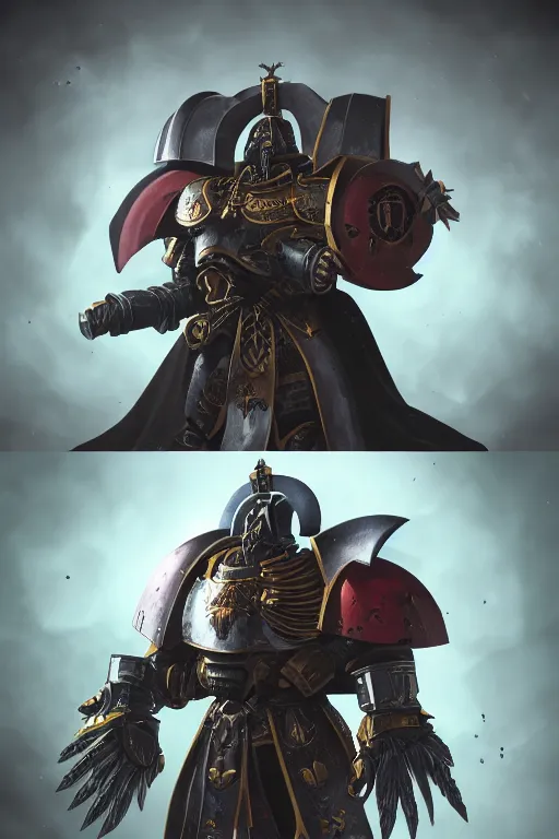 Image similar to armor portrait heros warhammer 4 0 k horus heresy fanart - the primarchs emperor by johannes helgeson animated with vfx concept artist & illustrator global illumination ray tracing hdr fanart arstation zbrush central hardmesh 8 k octane renderer comics stylized