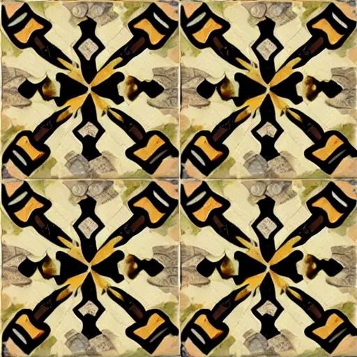 Prompt: stylized tile floor texture, cartoon style, hand painted