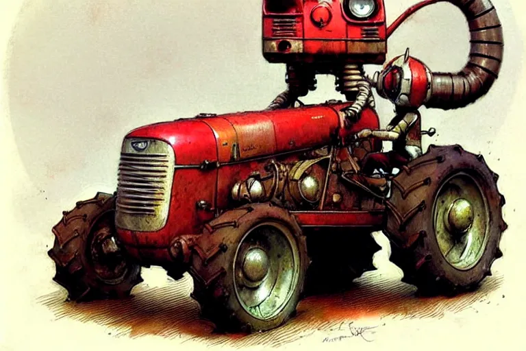 Prompt: adventurer ( ( ( ( ( 1 9 5 0 s retro future robot mouse tractor robot. muted colors. ) ) ) ) ) by jean baptiste monge!!!!!!!!!!!!!!!!!!!!!!!!! chrome red