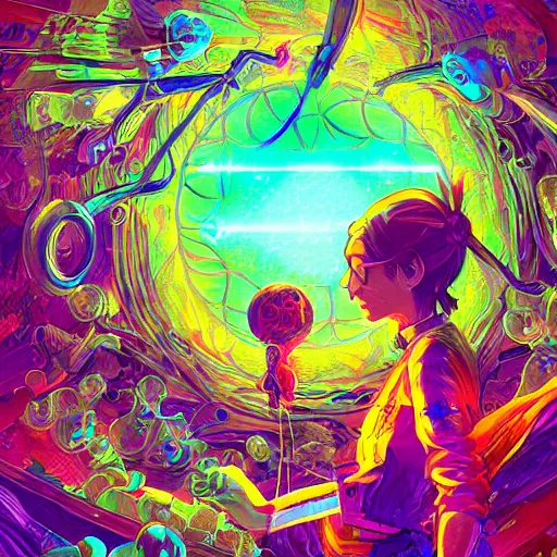 Image similar to skill magic geek inside matrix deepdream radiating a glowing aura stuff loot legends stylized digital illustration video game icon artstation lois van baarle, ilya kuvshinov, rossdraws,