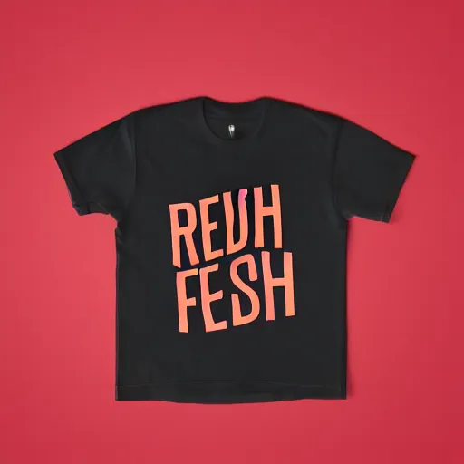 Prompt: reddy fresh T shirt design, studio, white background