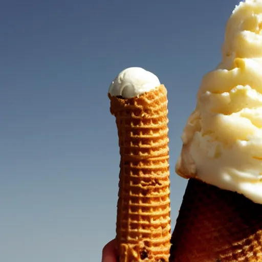 Prompt: a photo of an ice cream cone with a tongue and tentacles