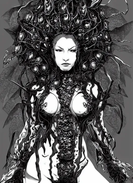 Prompt: a detailed full body portrait of the queen of blades, by akira yasuda