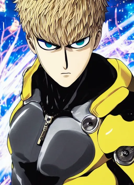 Image similar to A full portrait photo of real-life genos from one punch man, f/22, 35mm, 2700K, lighting, perfect faces, award winning photography.