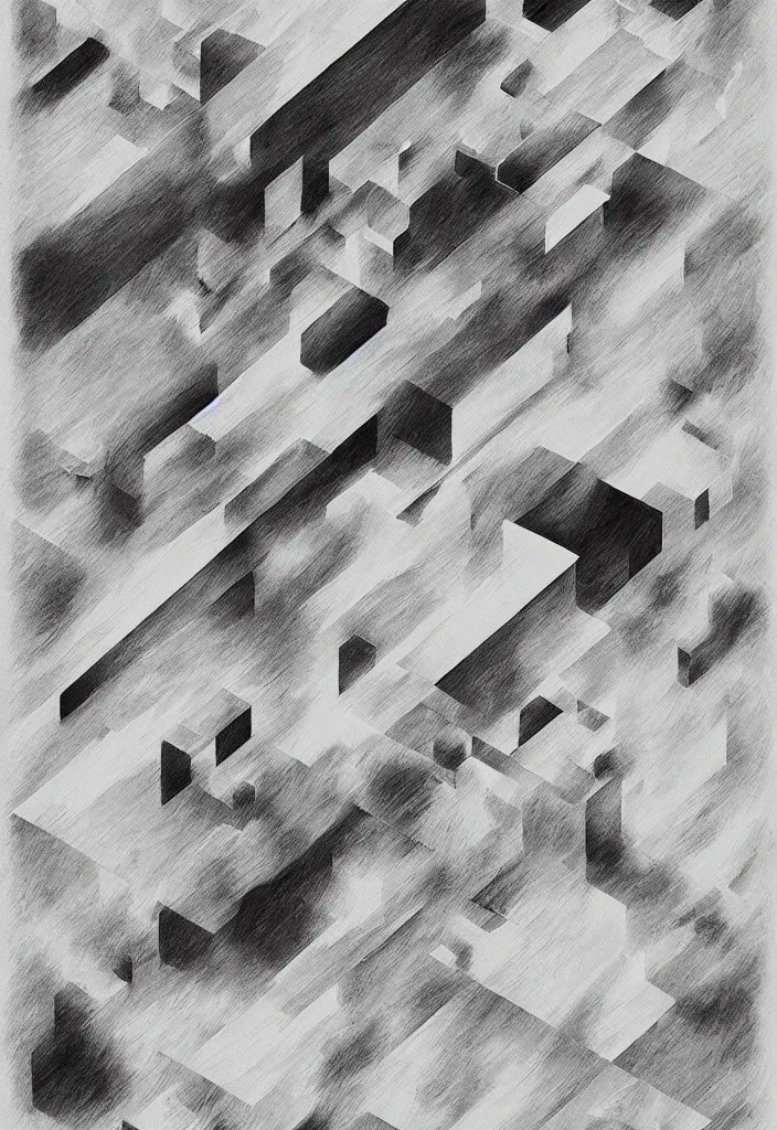 Image similar to graphic design poster by palefroi, nanae kawahara, damien tran, elements in a composition, illustrative and abstract, minimalist, greyscale, charcoal, artwork