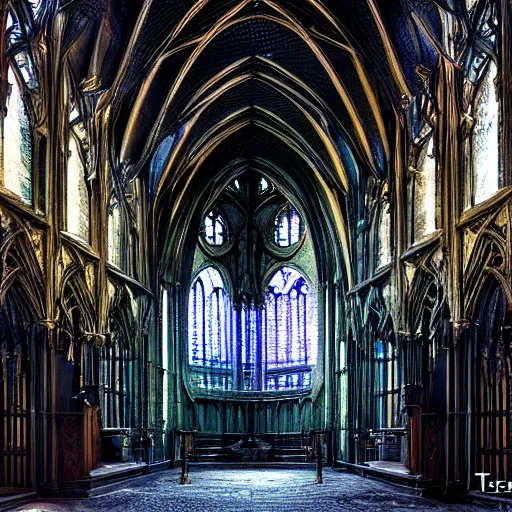 Prompt: gothic chapel of ancient powers, mystic, liquification, melted shadows, 8 k dop dof hdr, fantasy art by tae young choi