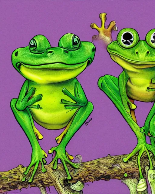 Image similar to two happy frogs by glenn fabry