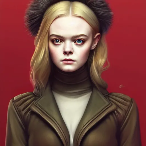 Image similar to symmetry!! portrait of elle fanning as sniperwolf, horror, fashion, dark!! intricate, elegant, textured, highly detailed, digital painting, artstation, concept art, smooth, sharp focus, illustration, art by artgerm and frank frazetta and peter paul rubens