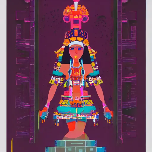 Image similar to mayan priestess, sharp focus, james gilleard, print, game art