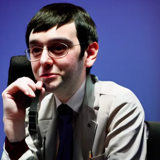 Image similar to cute looking martin shkreli cosplaying a girl with cat ears