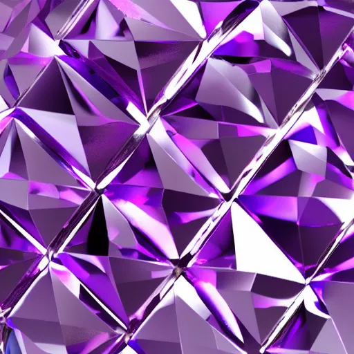 Image similar to 3 d render, close up of purple crystal