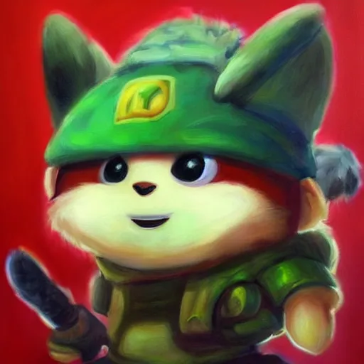 Prompt: a painting of teemo from league of legends