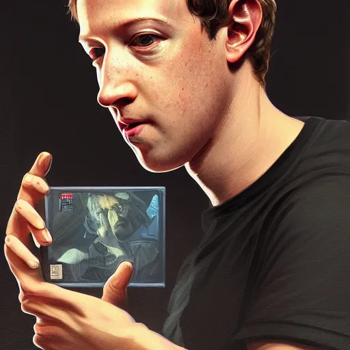 Prompt: portrait of Mark Zuckerberg as a drug dealer, accurate, intricate, headshot, highly detailed, digital painting, artstation, concept art, sharp focus, illustration, art by artgerm and greg rutkowski and alphonse mucha