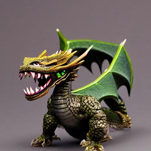 Prompt: a miniature dragon by keita okada