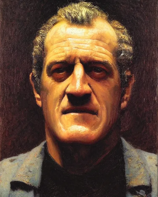 Prompt: portrait, james arness by Jean-Leon Gerome and Richard Schmid and chuck close