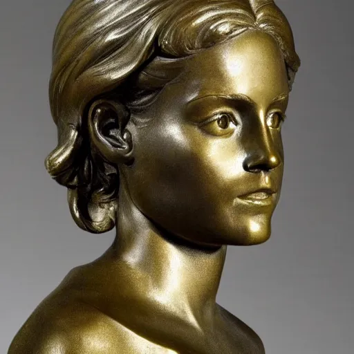 Prompt: bronze bust of emma watson