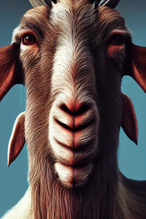 Image similar to portrait of a goat, intricate, abstract, intricate artwork, nightmare fuel by tooth wu wlop beeple dan mumford, octane render