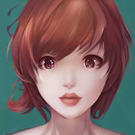 Image similar to Sayori from DDLC by artgerm