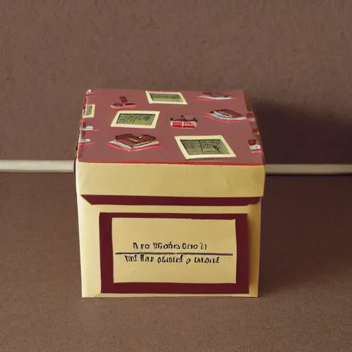 Image similar to vintage craft paper gift box for men, old school, wes anderson style