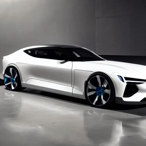 Prompt: new vehicle, wide body, intricate, elegant, highly detailed, smooth, sharp focus, art style from Polestar 1 and Polestar Precept concept