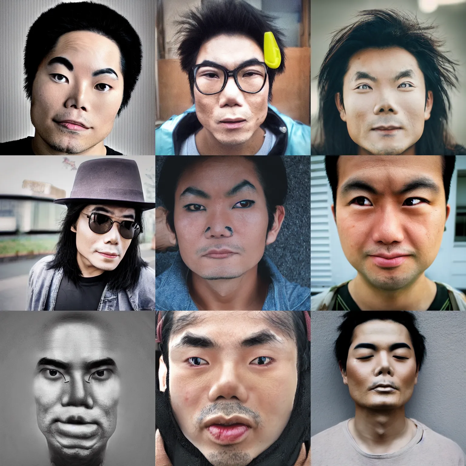 Prompt: face macro shot, asian michael jackson, overcast