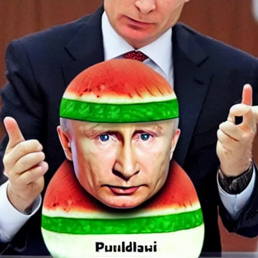 Image similar to watermelon head vladimir putin